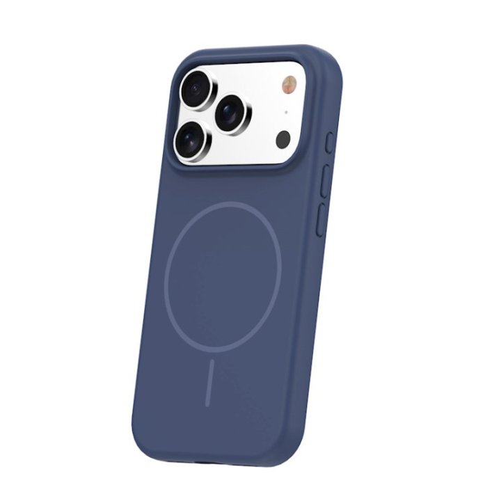 Coque MagSafe silicone fine pour iPhone – du 12 au 18 Pro Max – iPhone 17 Pro / 18 Pro – Bleu marine