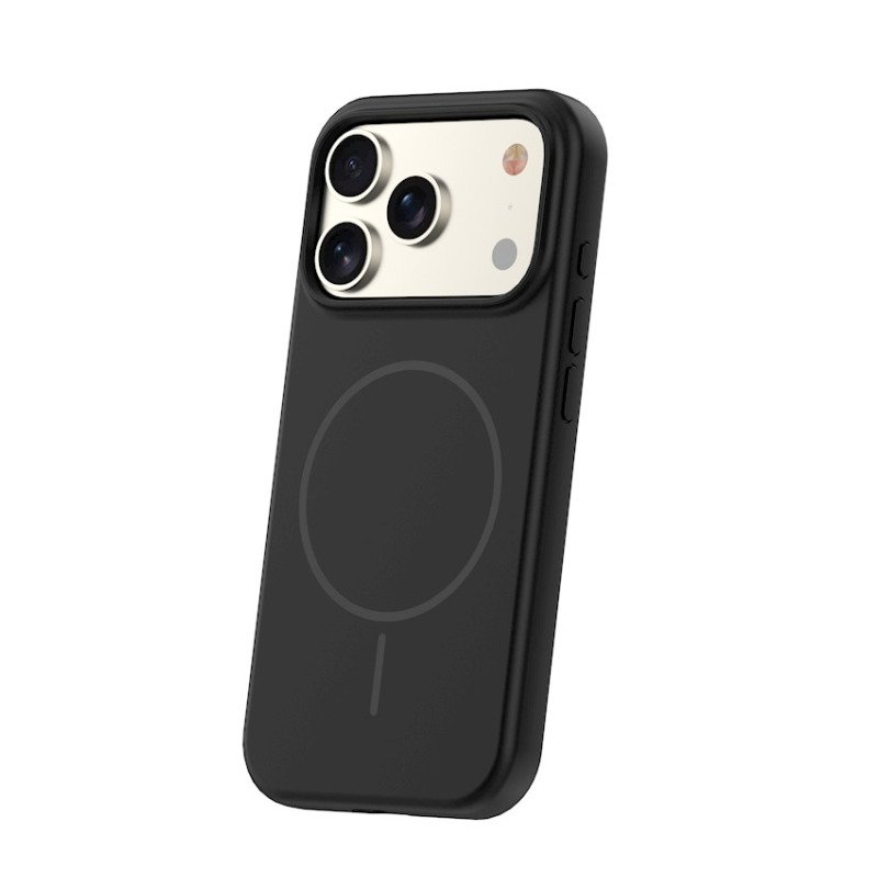 Coque MagSafe silicone fine pour iPhone – du 12 au 18 Pro Max – iPhone 17 Pro / 18 Pro – Noir