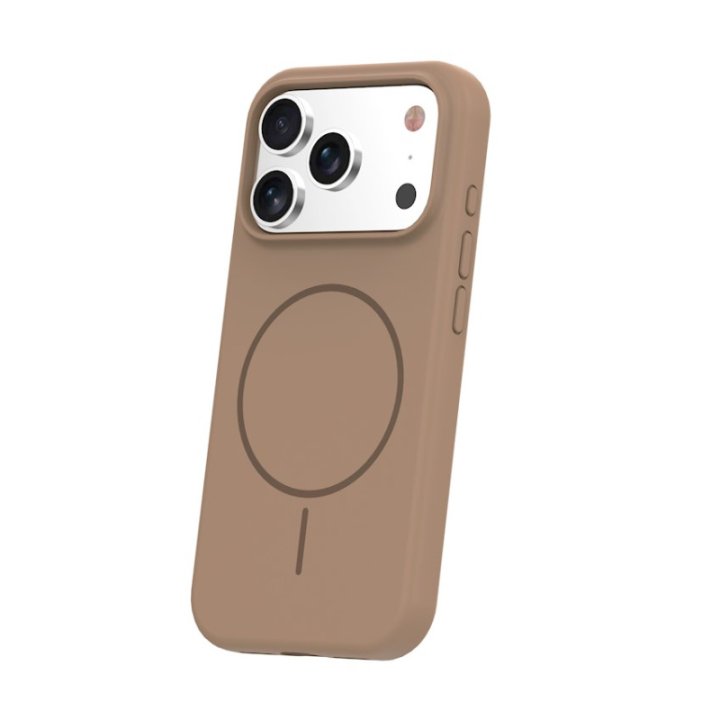 Coque MagSafe silicone fine pour iPhone – du 12 au 18 Pro Max – iPhone 17 Pro Max / 18 Pro Max – Marron