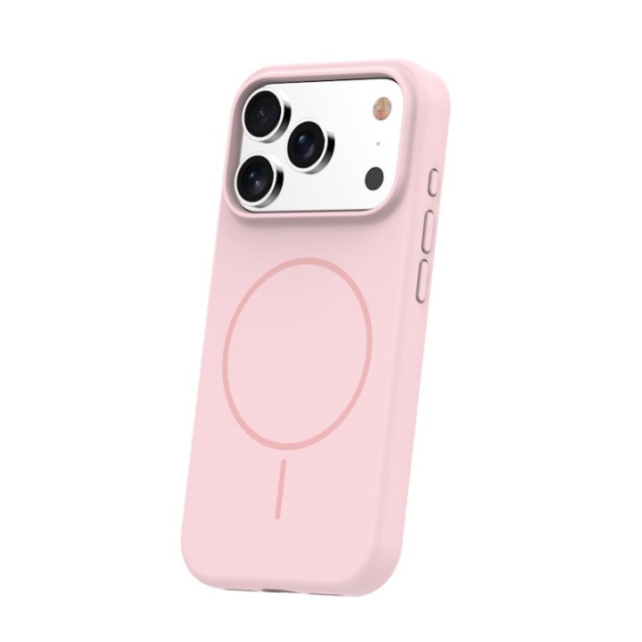 Coque MagSafe silicone fine pour iPhone – du 12 au 18 Pro Max – iPhone 17 Pro Max / 18 Pro Max – Rose pâle