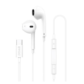 BWOO - Écouteurs filaires USB-C avec micro - HF175 - Blanc