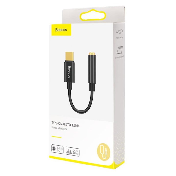 Adaptateur - Audio L54 - Type C vers Jack 3,5 mm - Noir