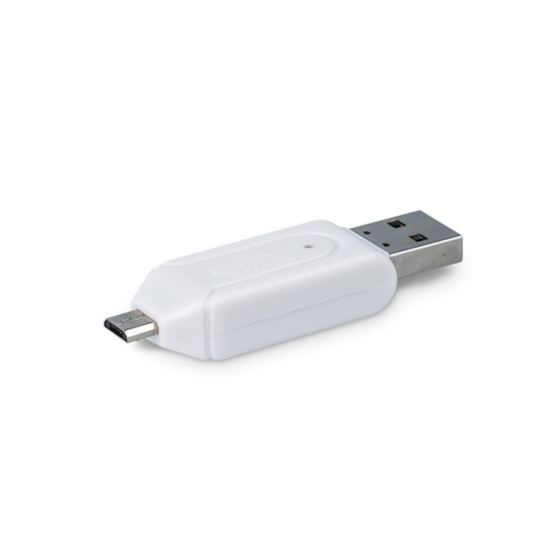 Lecteur de cartes - Forever Carte reader micro USB et USB OTG - Blanc