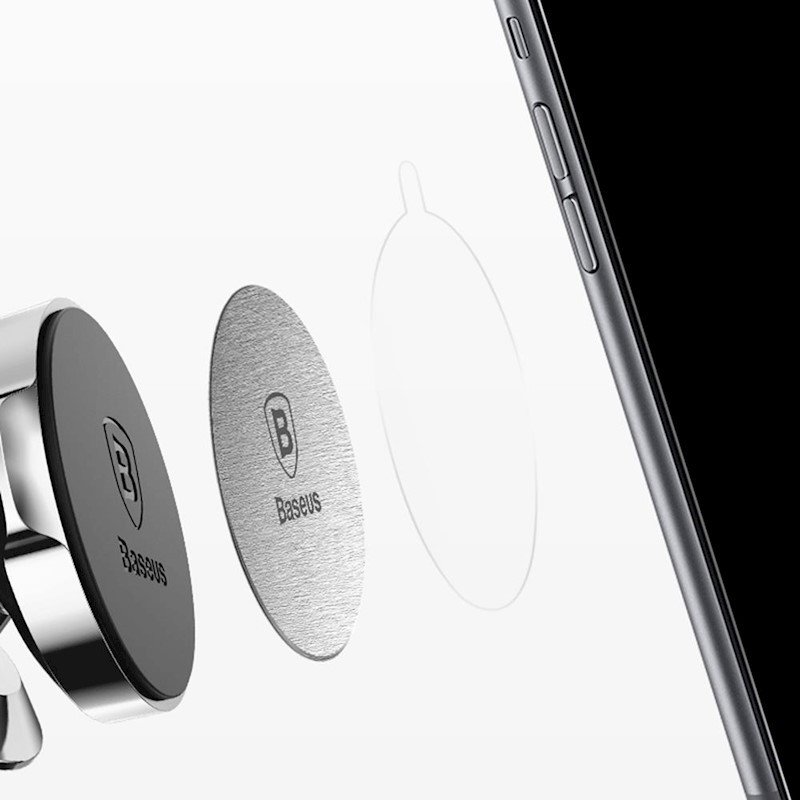 Plaquettes magnétiques pour support smartphone - Magnet Iron Suit - Argent et Noir