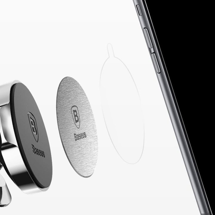Plaquettes magnétiques pour support smartphone - Magnet Iron Suit - Argent et Noir