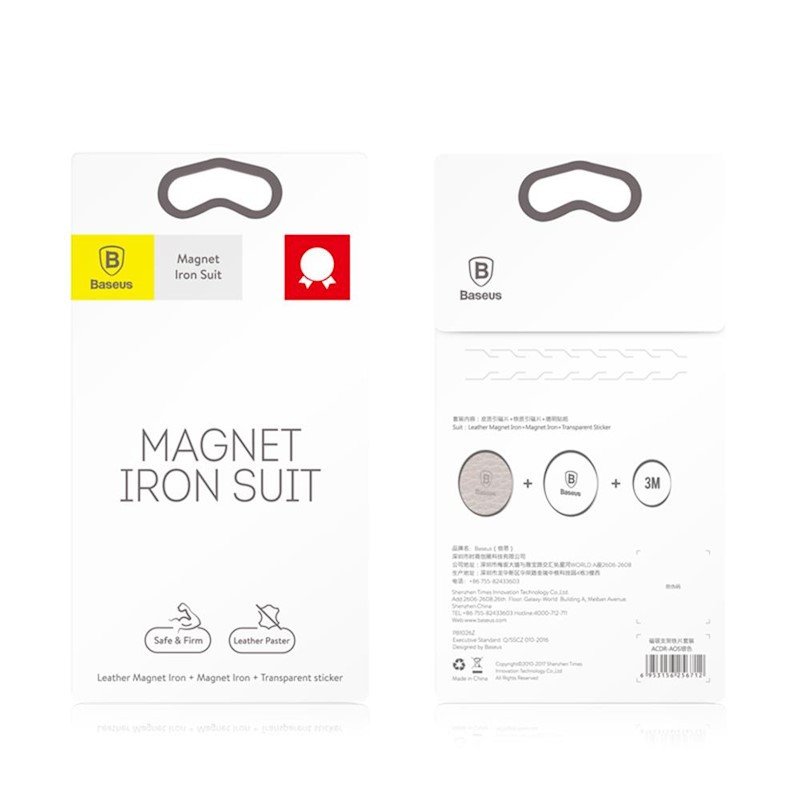 Plaquettes magnétiques pour support smartphone - Magnet Iron Suit - Argent et Noir