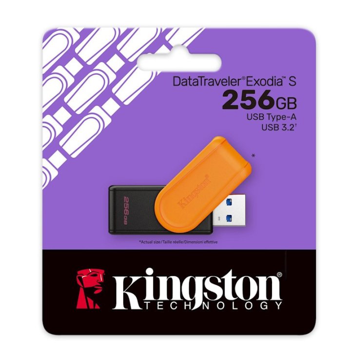 Clé USB - DataTraveler Exodia S 256GB - Noir/Orange