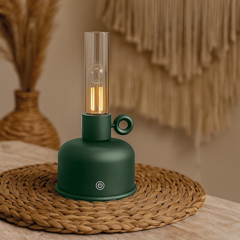 Lampe à pétrole LED Vintage - FLR-04 - Vert bouteille