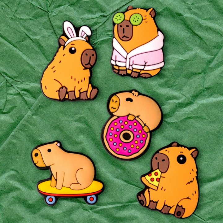 Autocollants 3D - Ensemble Capybara 5 pièces - Multicolore
