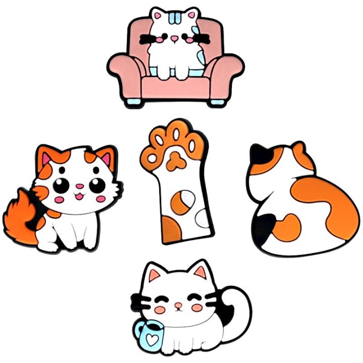 Autocollants 3D - Set 5 pièces Chat - Multicolore
