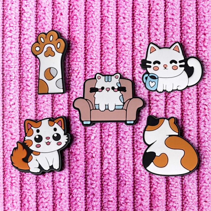 Autocollants 3D - Set 5 pièces Chat - Multicolore
