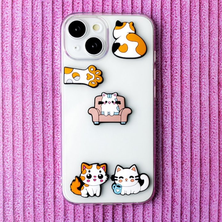 Autocollants 3D - Set 5 pièces Chat - Multicolore