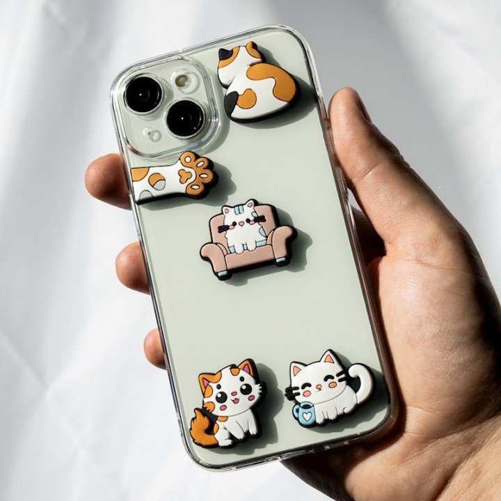 Autocollants 3D - Set 5 pièces Chat - Multicolore