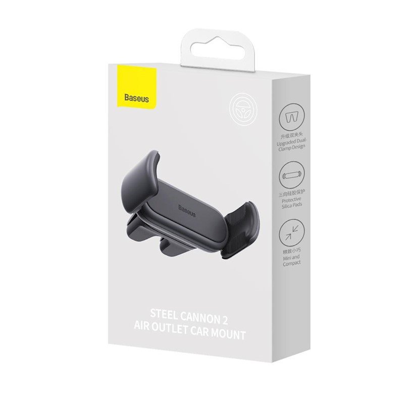 Support voiture - Steel Cannon 2 - Noir pour grille d'aération