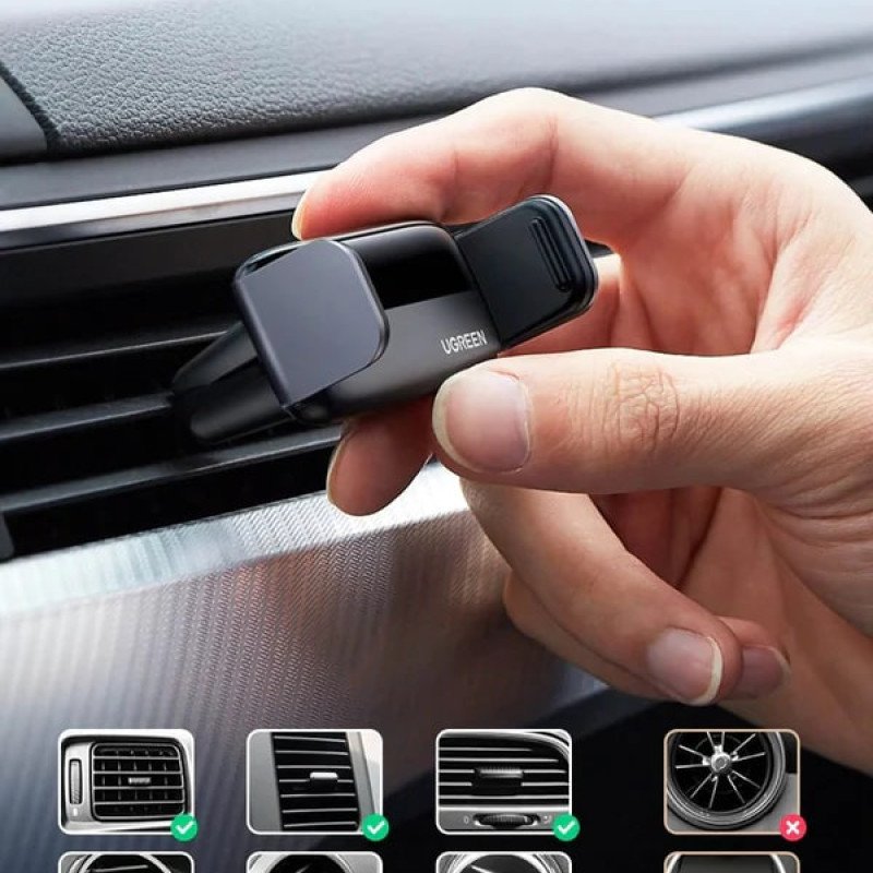 Support voiture clip aération - LP120 Noir - 10422B