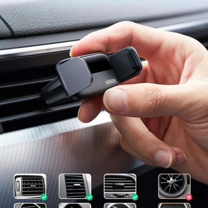 Support voiture clip aération - LP120 Noir - 10422B