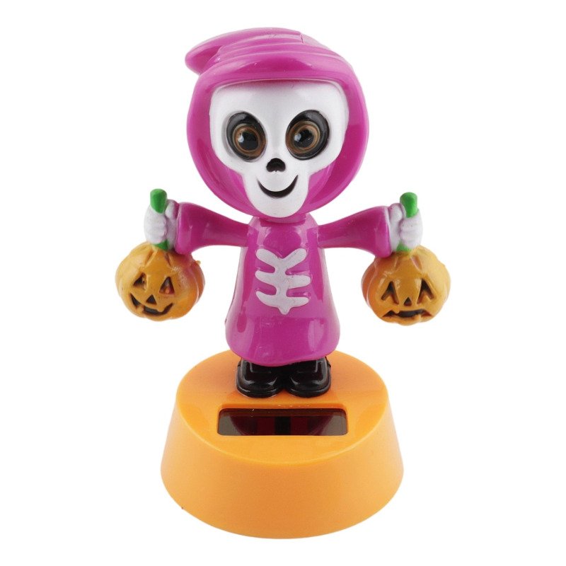 Figurine Solaire - Squelette et citrouille - Halloween