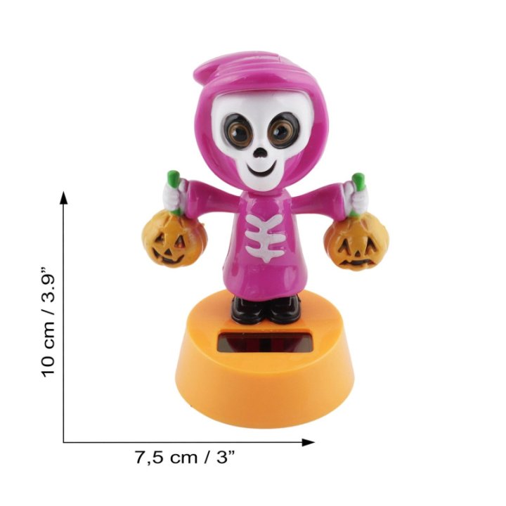 Figurine Solaire - Squelette et citrouille - Halloween