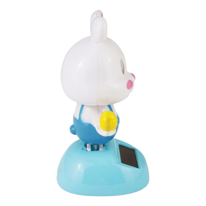 Figurine Solaire - Lapin de Pâques blanc et bleu