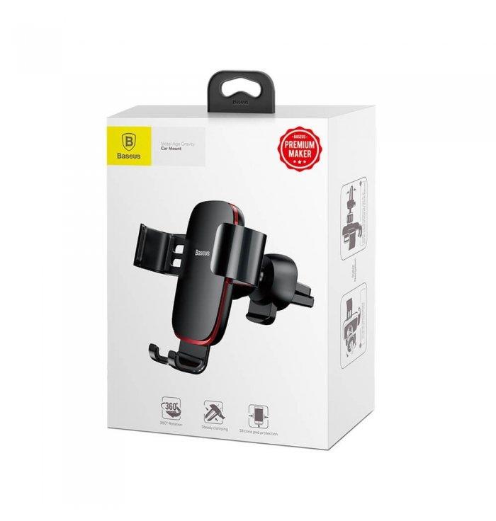 Baseus - Car mount Metal Gravity - Black  - 2