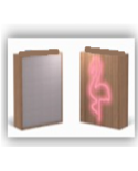 Cadeau tendance - ColorLight - Enceinte Neon Bois - Flamingo - tail...