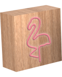 Cadeau tendance - ColorLight - Enceinte Neon Bois - Flamingo - tail...