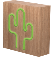 BigBen - Enceinte Neon Bois avec induction - Cactus - taille S  - 2