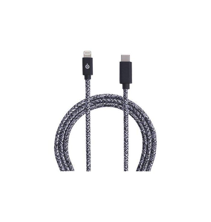 Bigben - Câble Lightning/USB-C 3A - Tissé 2 Mètres - Noir  - 1