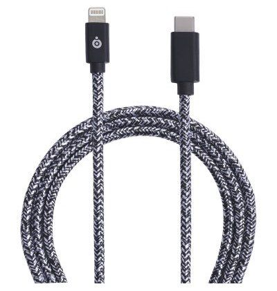 Bigben - Câble Lightning/USB-C 3A - Tissé 2 Mètres - Noir  - 1