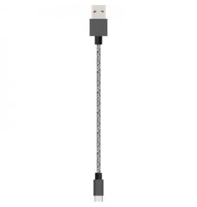 Bigben - Câble USB/USB-C 3A - Tissé 2 Mètres - Noir - Un câble au revêtement tissé solide et élégant pour recharger vos appareil