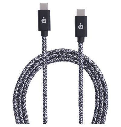 BigBen - Câble USB-C/USB-C - 3A - tissé  2 mètres - Gris BigBen Connected - 1