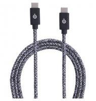 BigBen - Câble USB-C/USB-C - 3A - tissé  2 mètres - Gris BigBen Connected - 1