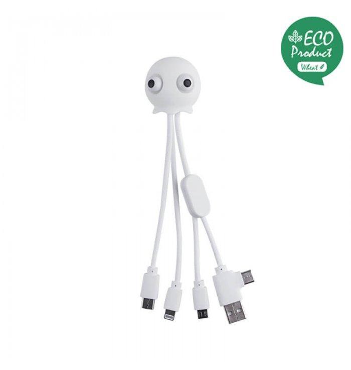 Xoopar - Jelly - Multi câble USB - Blanc - Un câble qui vous accompagne partout et qui vous déstresse, c’est le pari pris par le