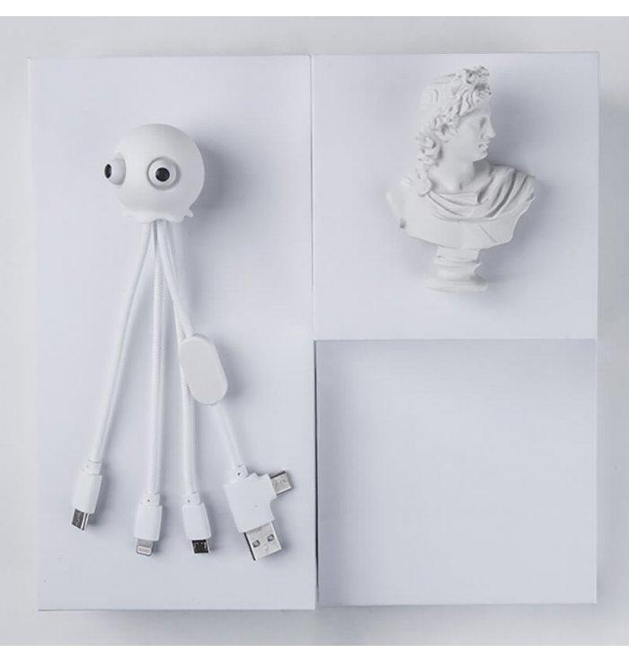 Xoopar - Jelly - Multi câble USB - Blanc - Un câble qui vous accompagne partout et qui vous déstresse, c’est le pari pris par le