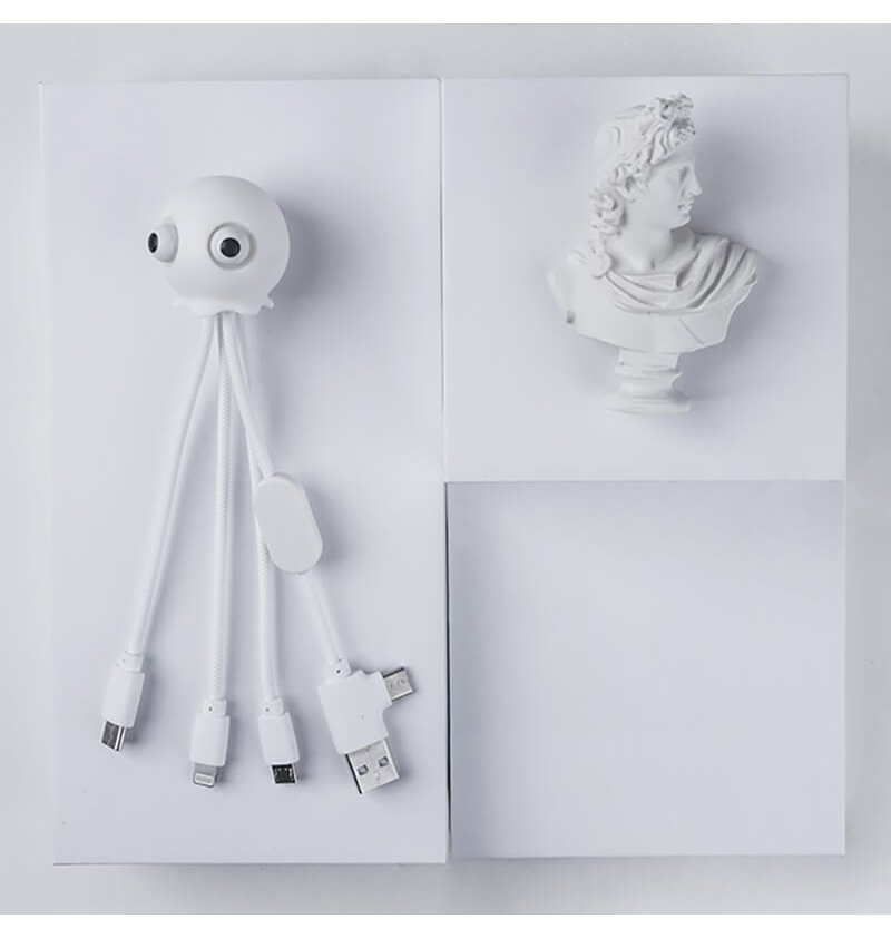 Xoopar - Jelly - Multi câble USB - Blanc - Un câble qui vous accompagne partout et qui vous déstresse, c’est le pari pris par le Xoopar - Jelly - Multi câble USB - Blanc - Un câble qui vous accompagne partout et qui vous déstresse, c’est le pari pris par le
