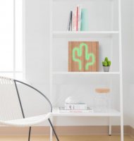 BigBen - Enceinte Neon Bois avec induction - Cactus - taille S  - 1