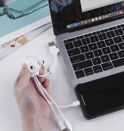 Cadeau tendance - Xoopar - Jelly - Multi câble USB - Blanc