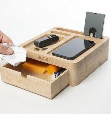 Walter - Chargeur sans fil en Bambou - Big Dock  - 1
