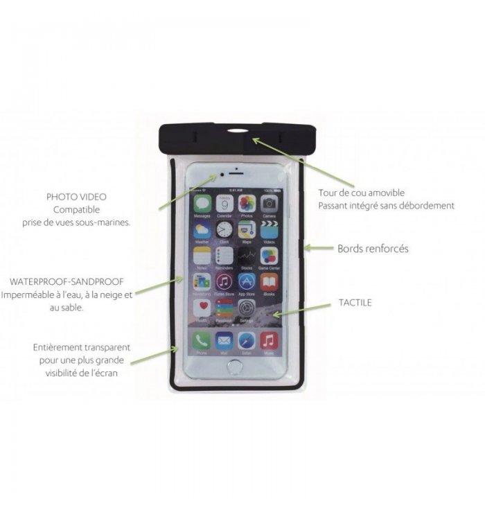 Wantalis - Etui Etanche IPX8 - Universelle - Noir - Etui de protection universel et étanche pour protéger son smartphone (tour d